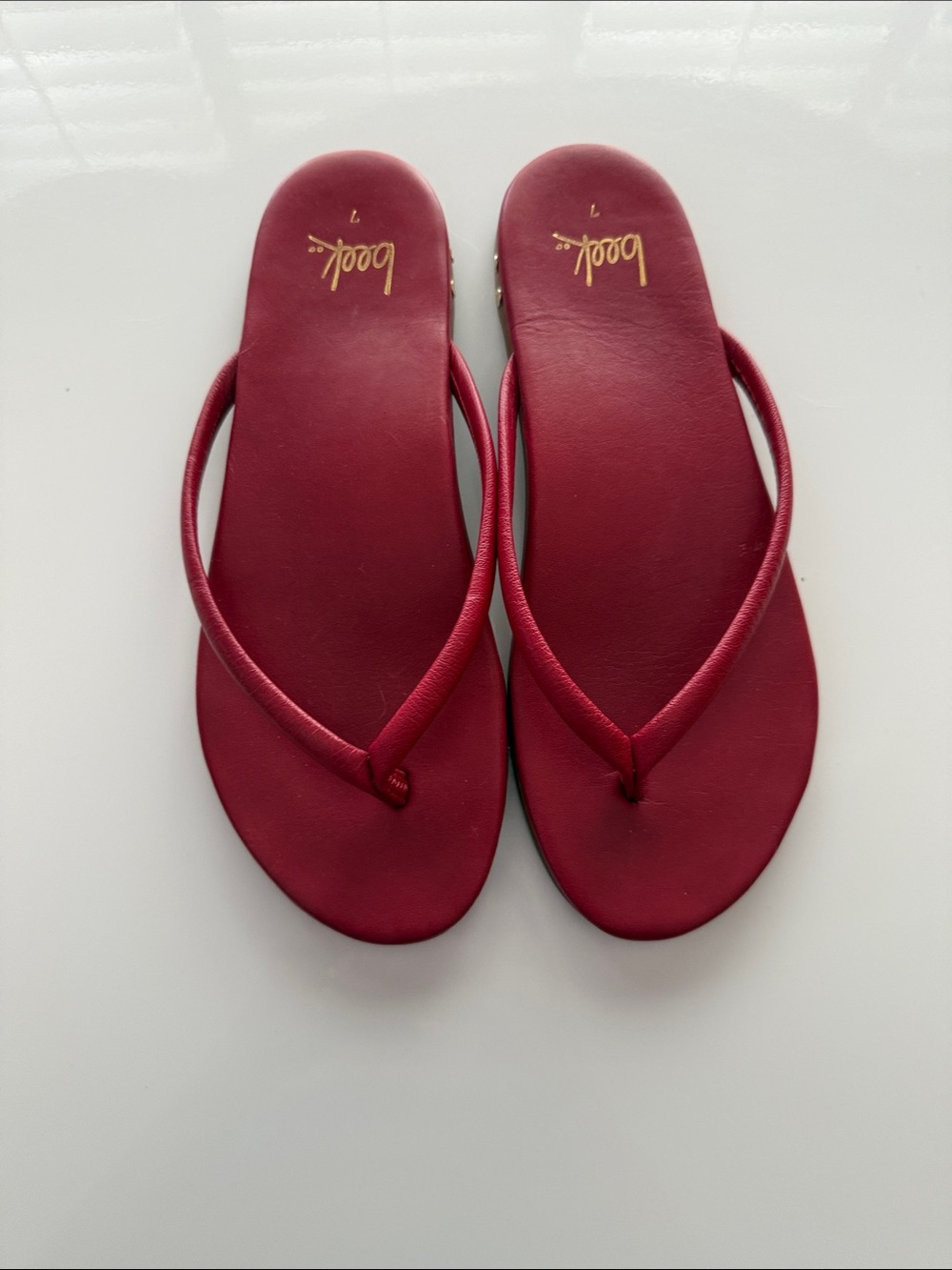 beek Women's Red Flip Flop Sandals